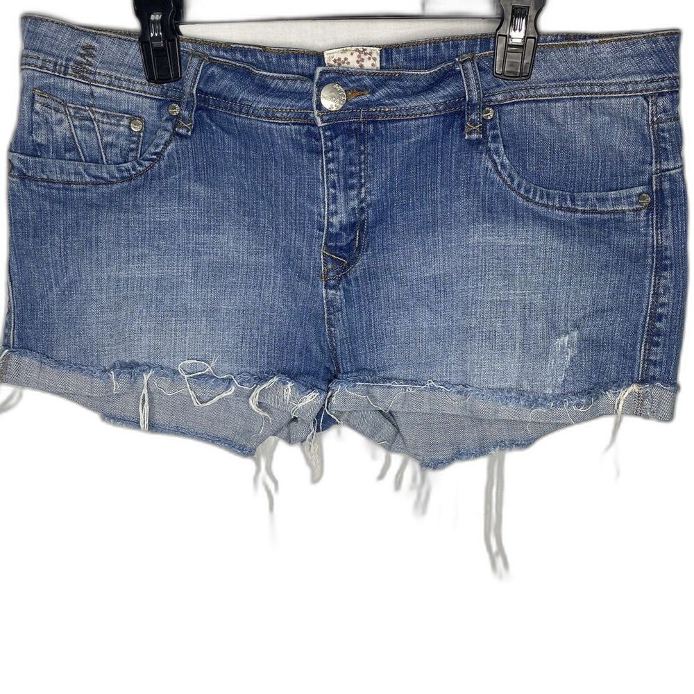 Mudd Cutoff Jean Shorts Womens Jr 13 Mid-Rise Micro Denim Vintage Y2K Blue